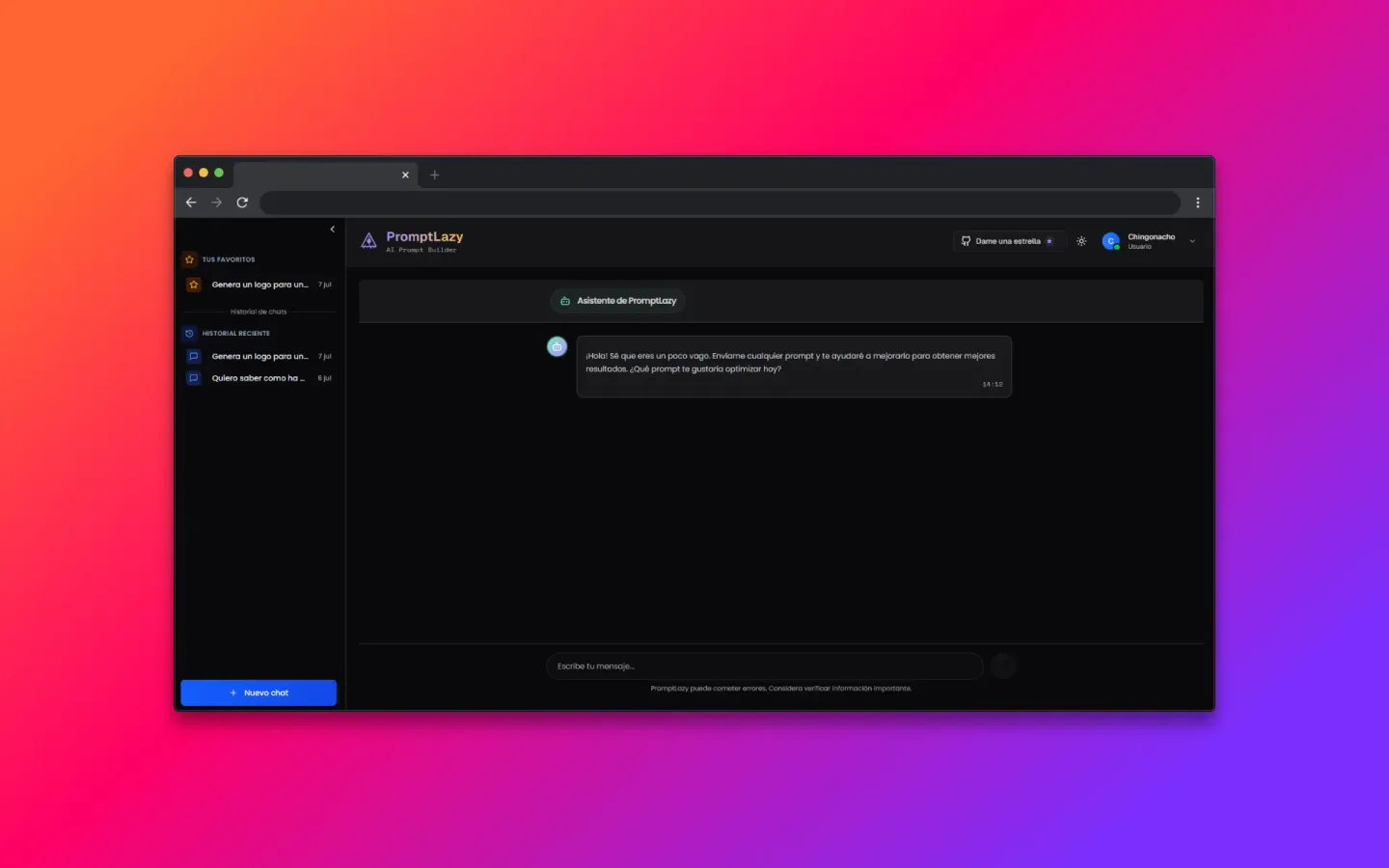 PromptLazy: Full-stack product for creating, improving, classifying and reusing prompts through a Vue interface and a Python AI API.